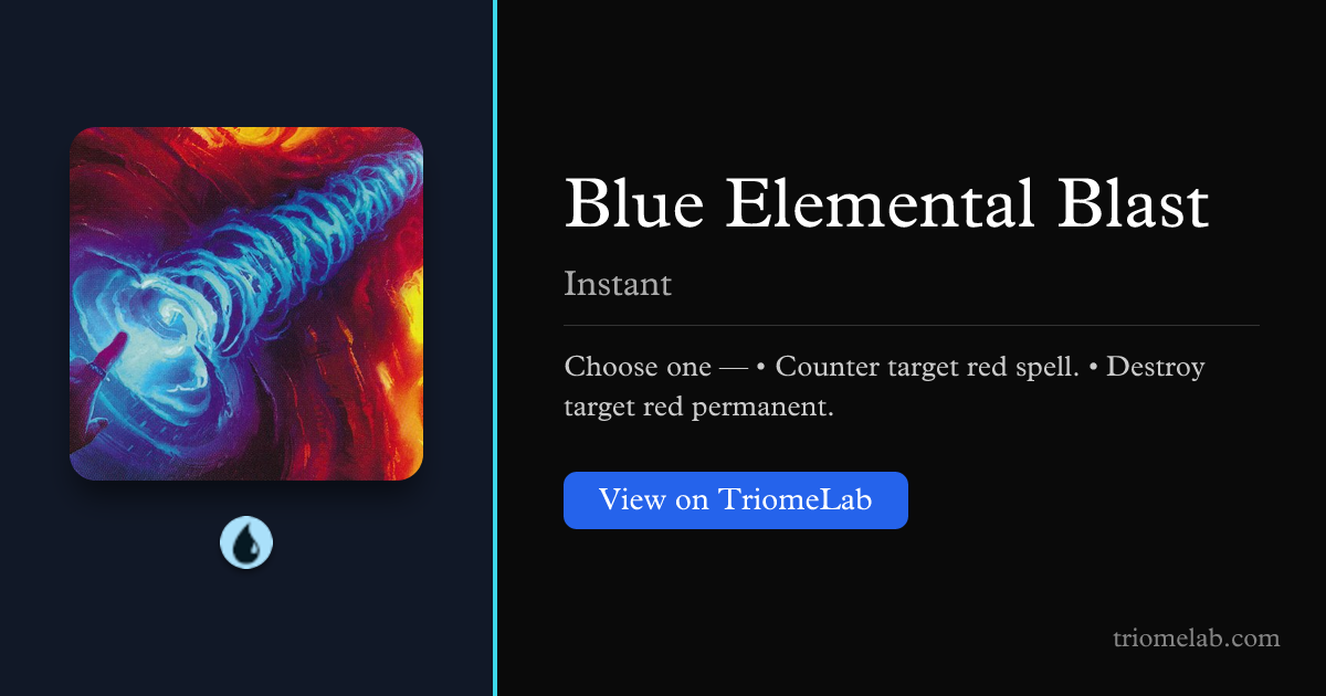 Blue Elemental Blast — Synergies, Popularity & Analysis | TriomeLab